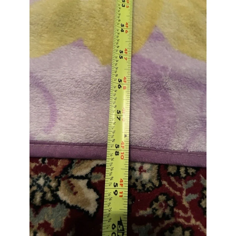 Disney Fairies Tinkerbell Floral Throw Blanket 58” By 50” Vintage